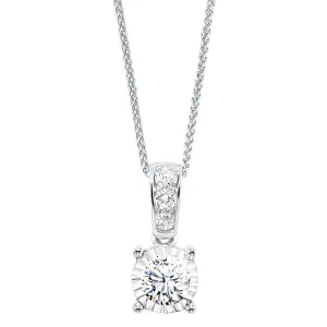 14K Diamond Solitaire Pendant