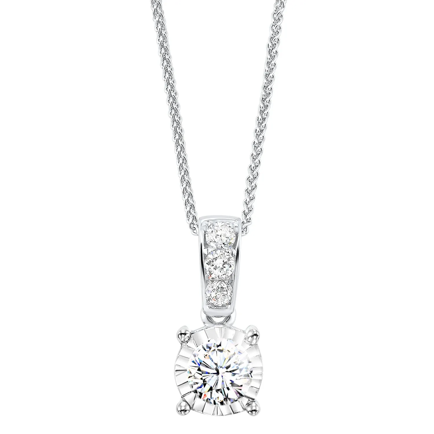 14K Diamond Solitaire Pendant