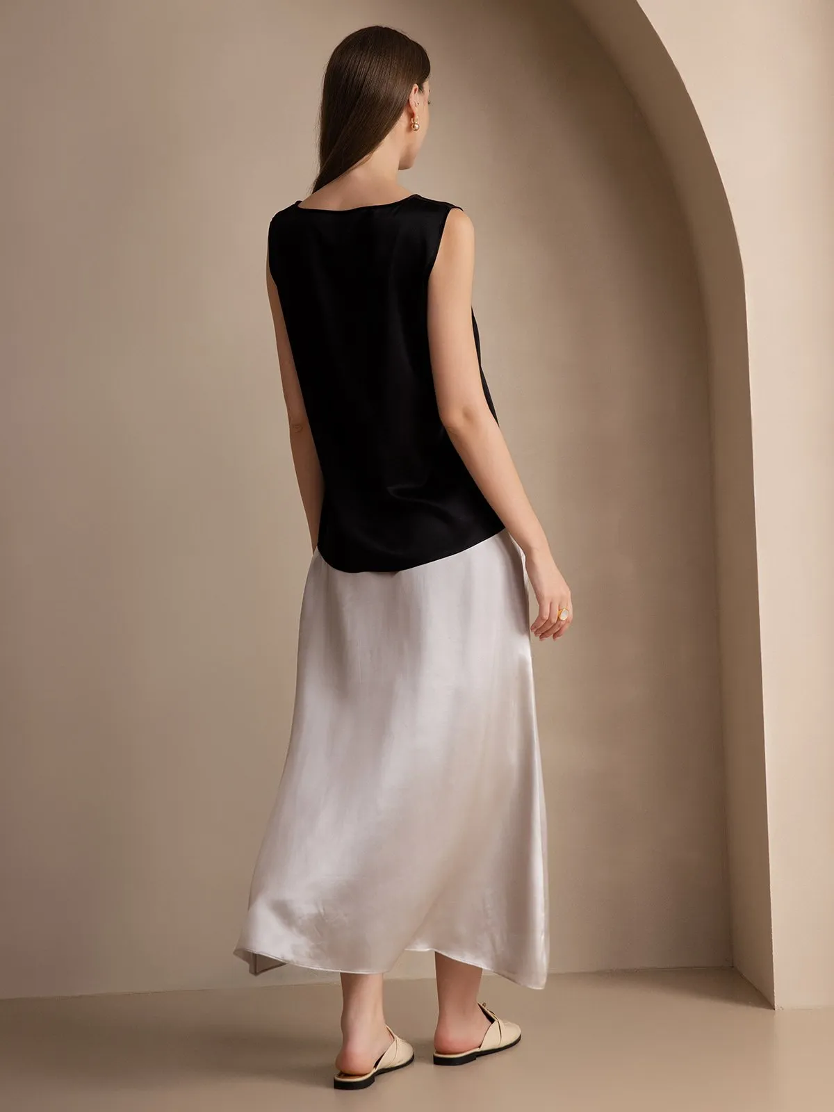 19Momme Zijde Lounge Ronde Hals Tanktop