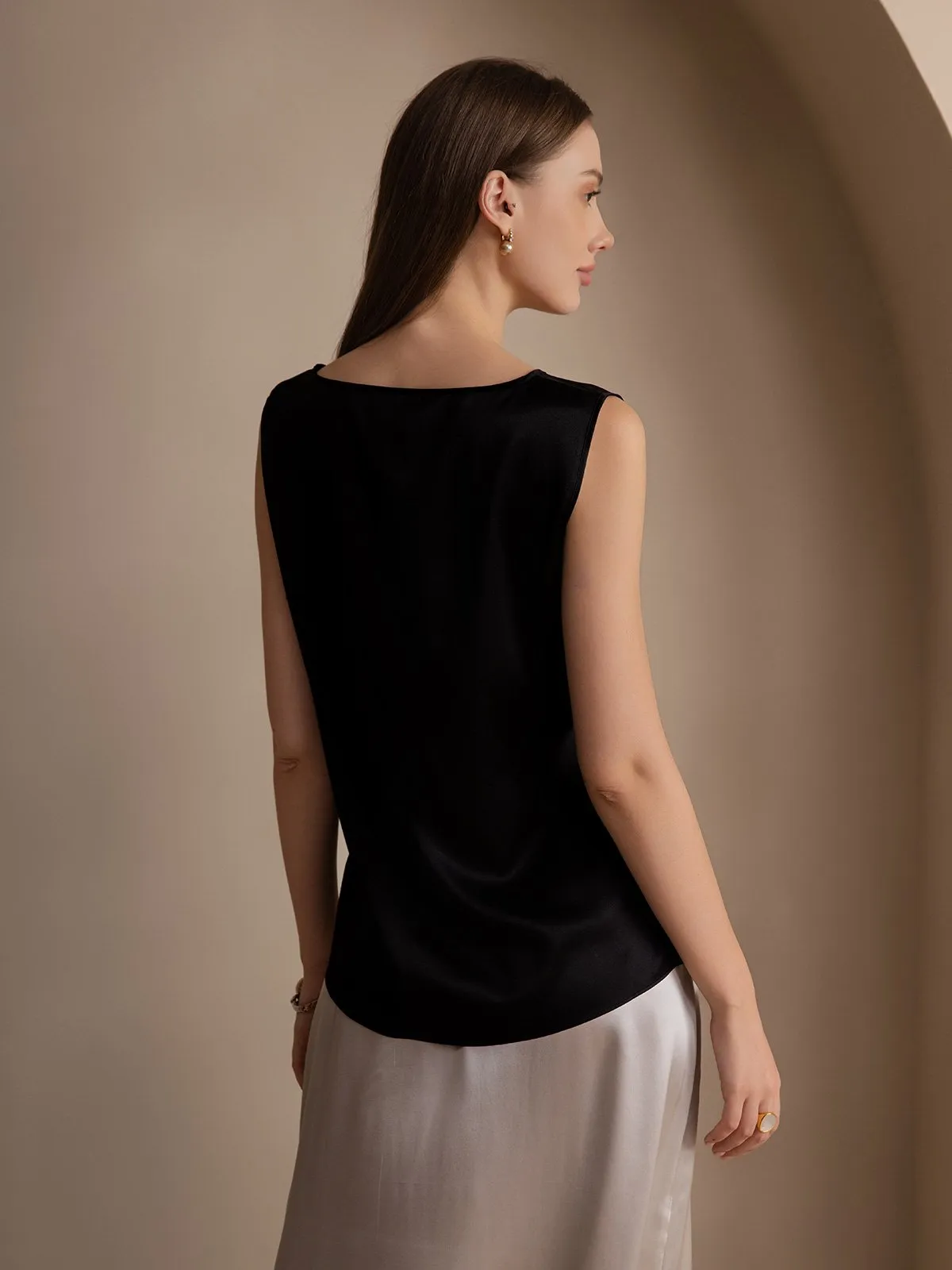 19Momme Zijde Lounge Ronde Hals Tanktop