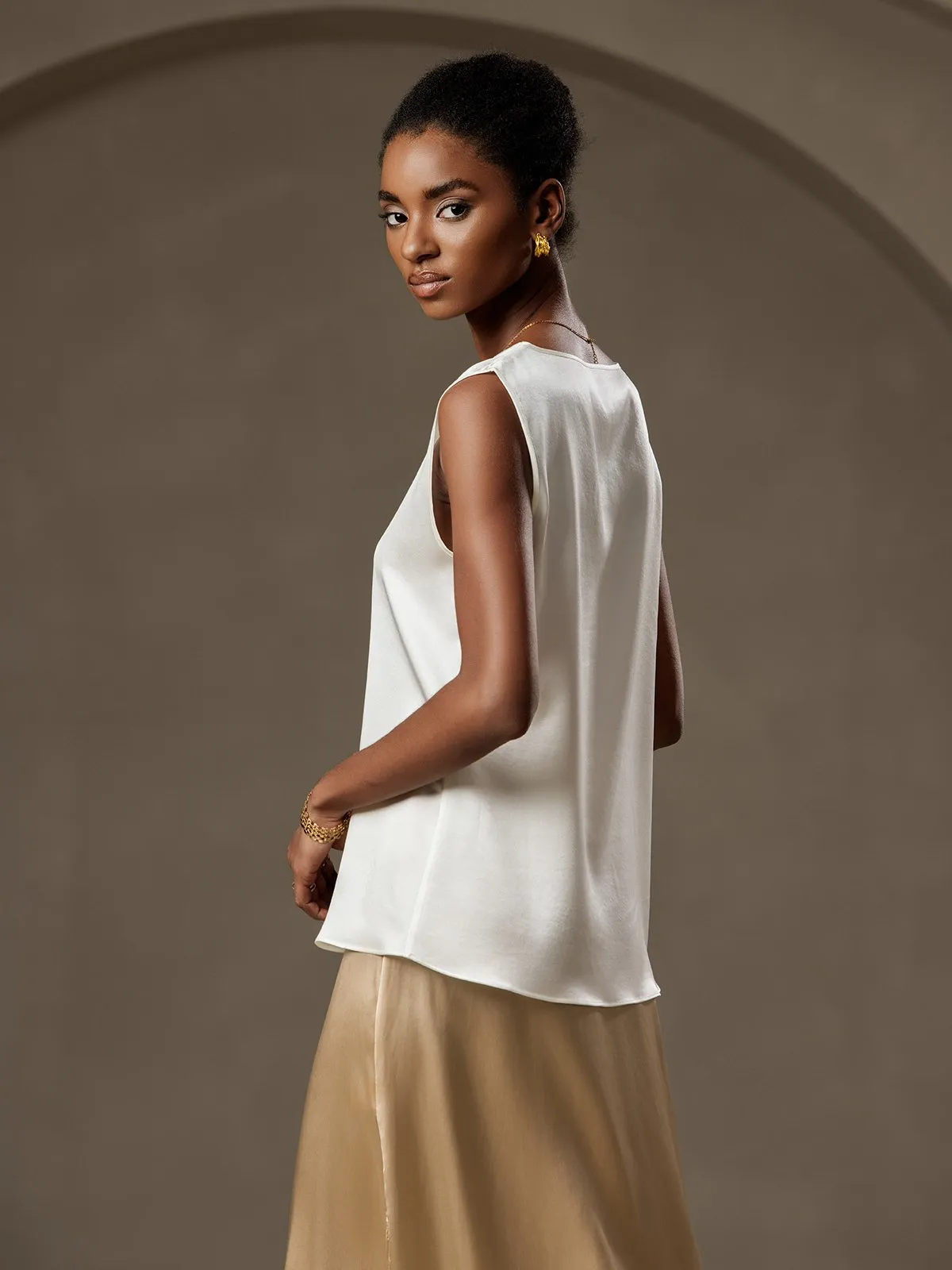 19Momme Zijde Lounge Ronde Hals Tanktop