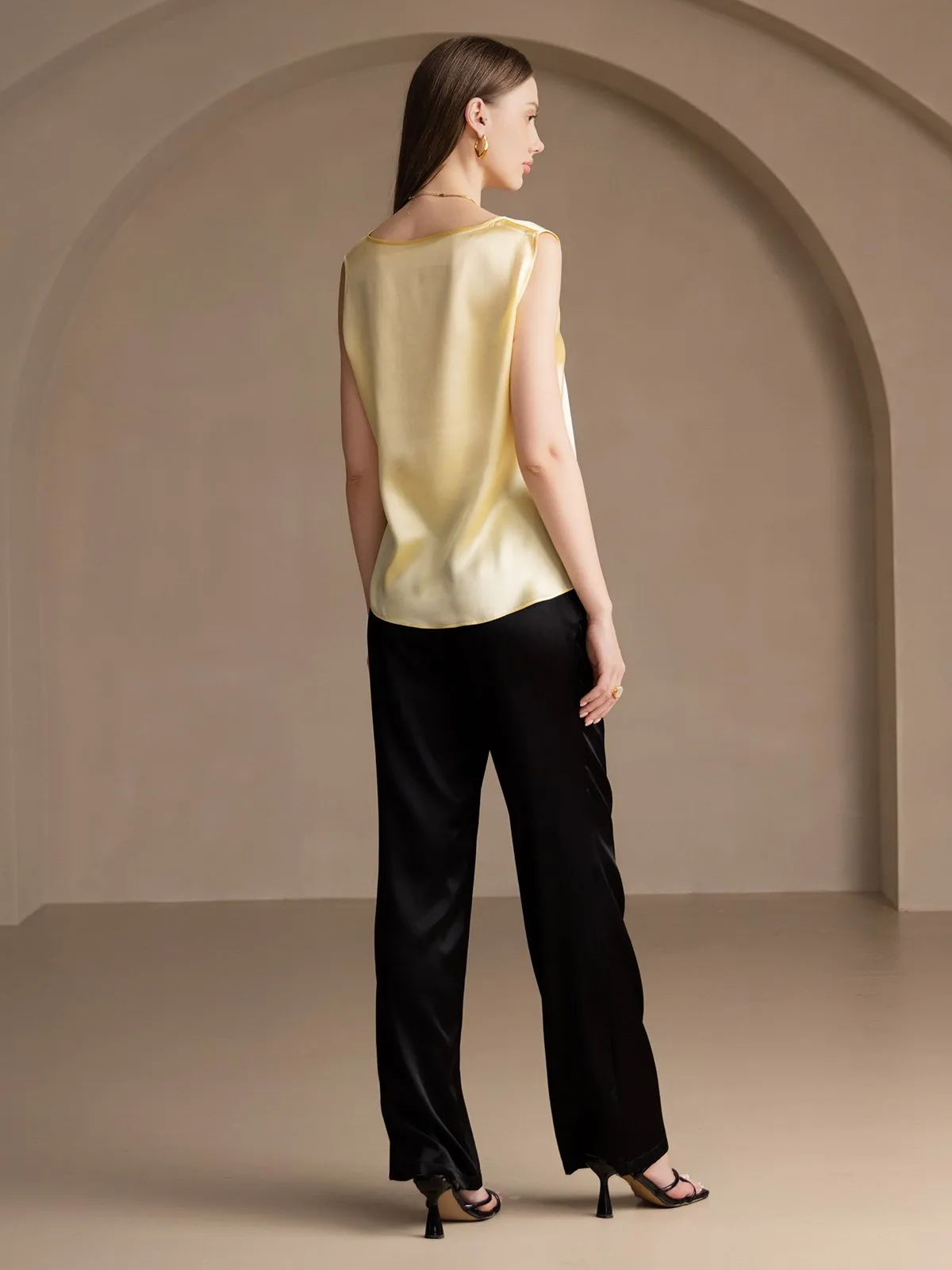 19Momme Zijde Lounge Ronde Hals Tanktop