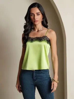19Momme Zijde Spaghetti bandjes Kantafwerking Cami-Top