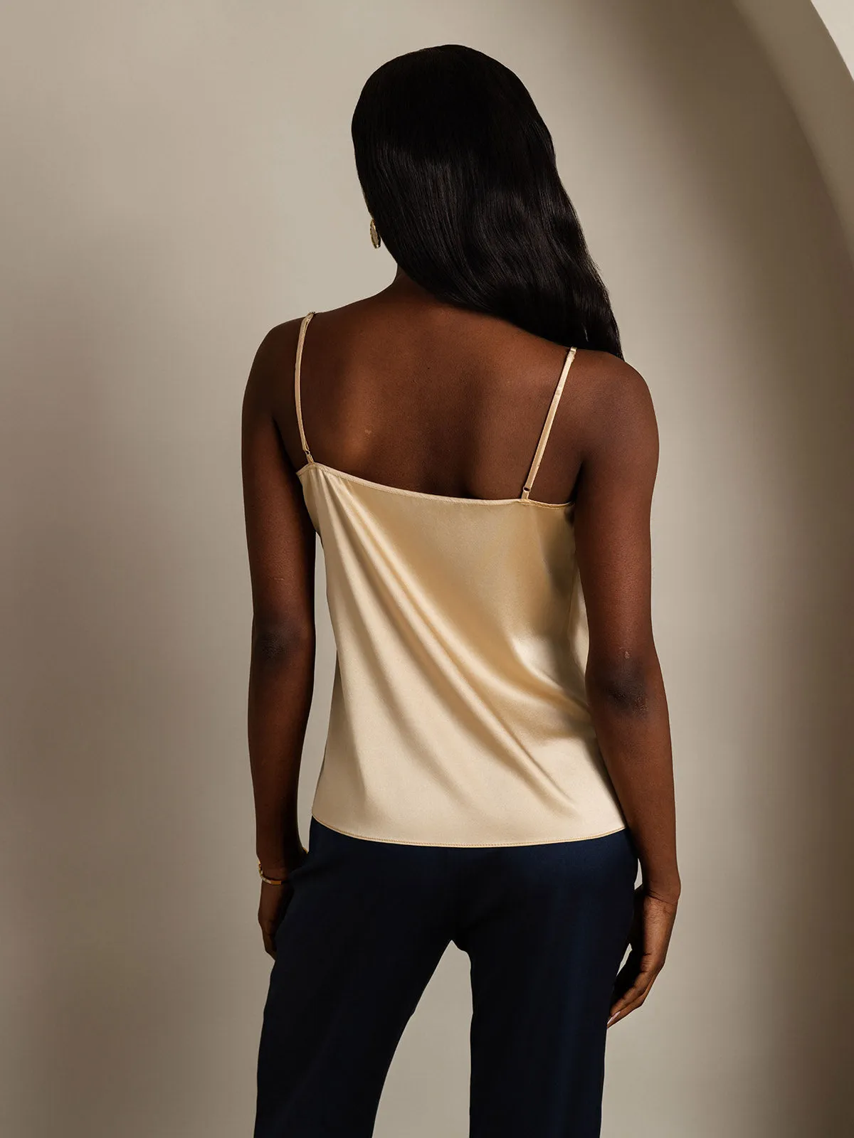 19Momme Zijden Ontspannen Spaghettiband Camisole-top
