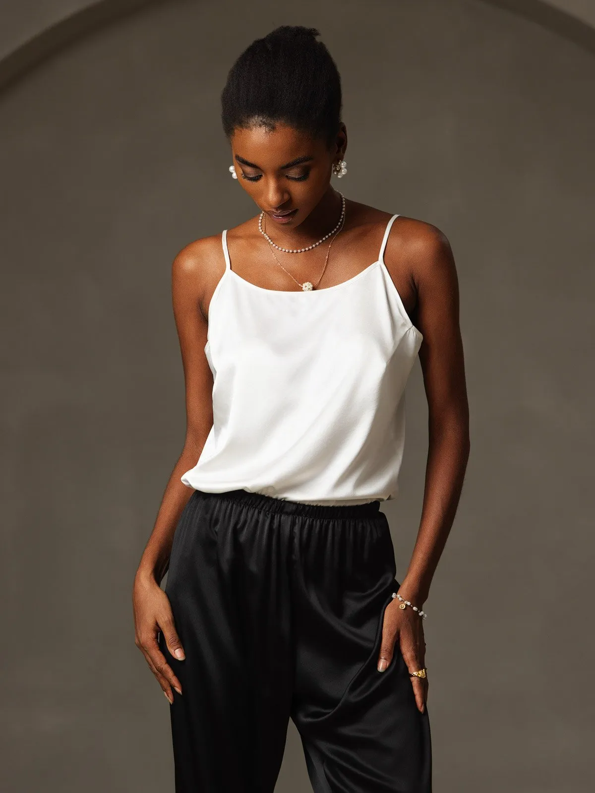 19Momme Zijden Spaghettiband Camisole-top