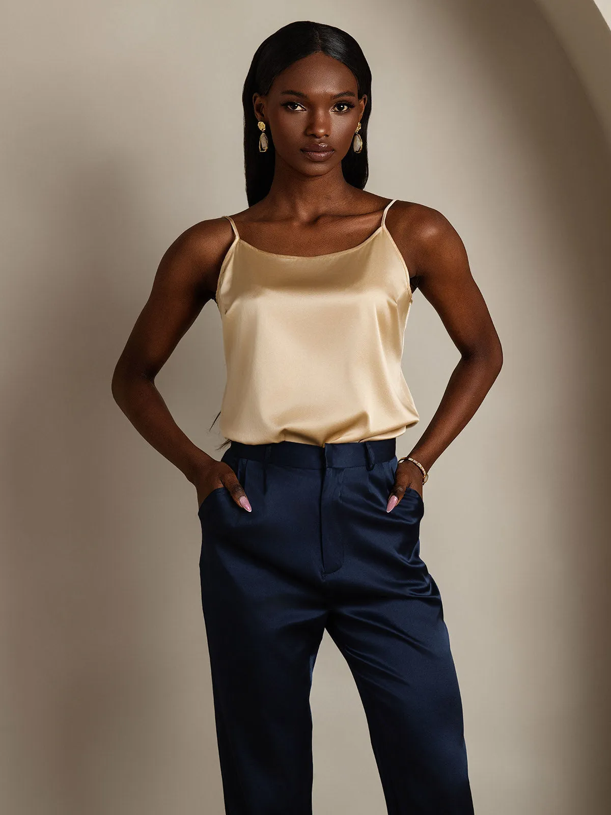 19Momme Zijden Spaghettiband Camisole-top