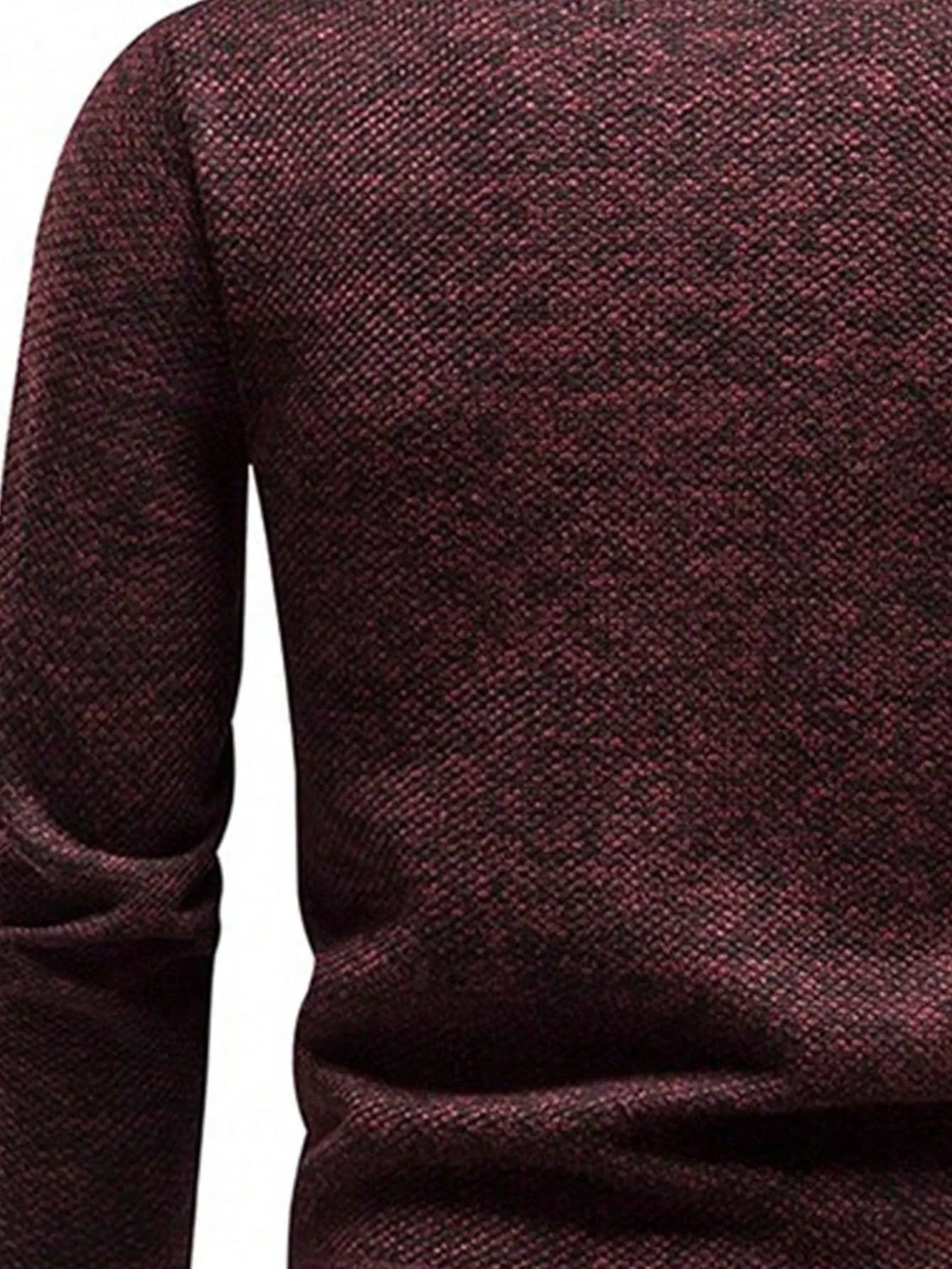 1pc Men's Quarter Zip Pullover, Casual Slim Fit Fleece Lined Thick Polo Neck