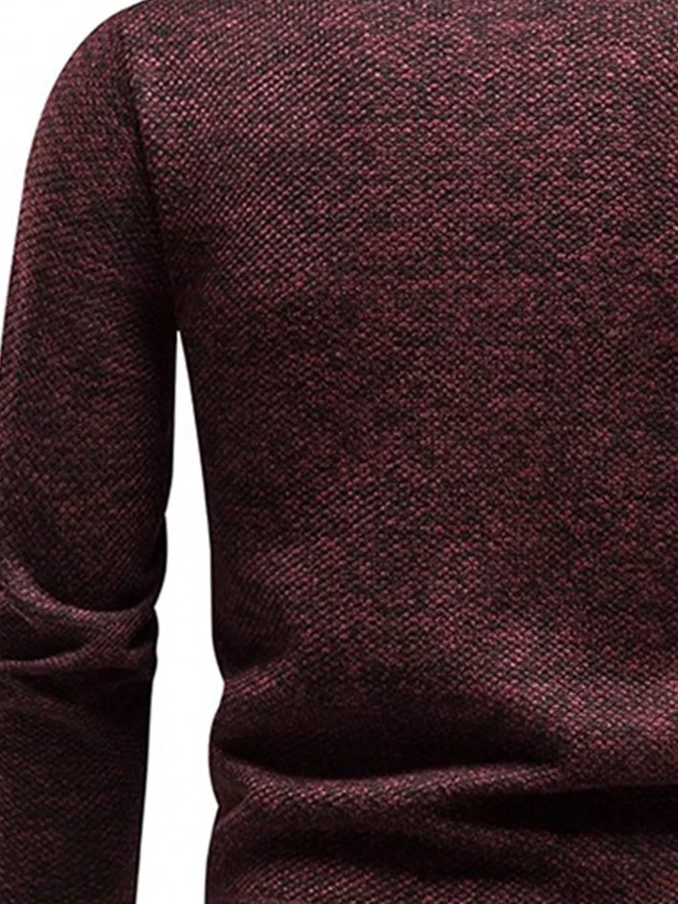 1pc Men's Quarter Zip Pullover, Casual Slim Fit Fleece Lined Thick Polo Neck