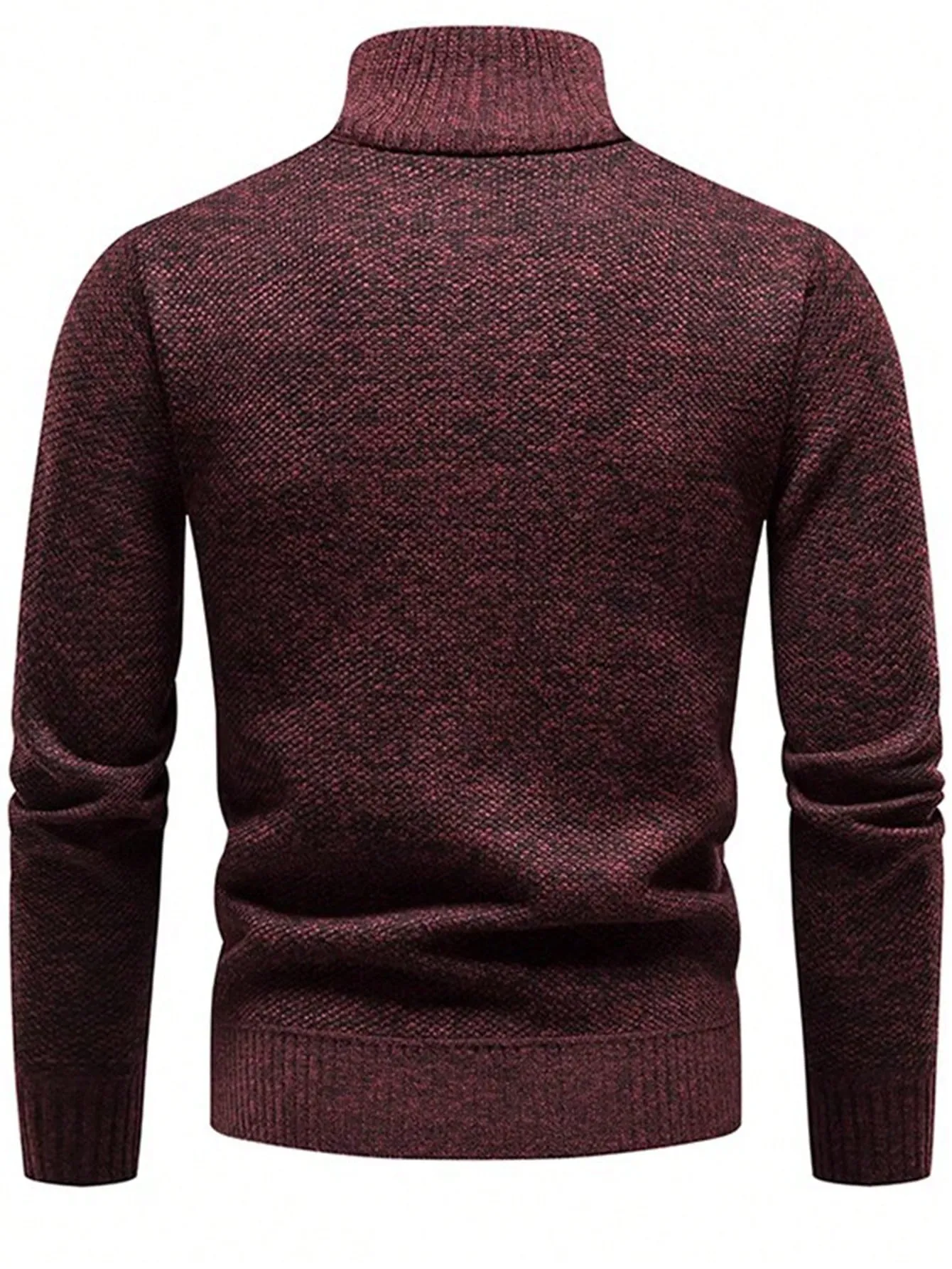 1pc Men's Quarter Zip Pullover, Casual Slim Fit Fleece Lined Thick Polo Neck