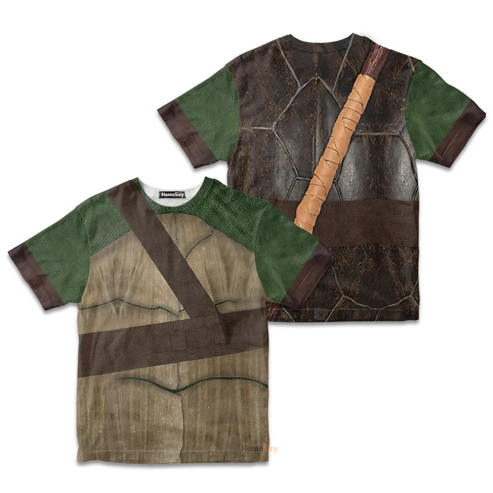 3D Donatello TMNT Don Donnie Custom Cosplay Costume Kid Tshirt QT208136Hf