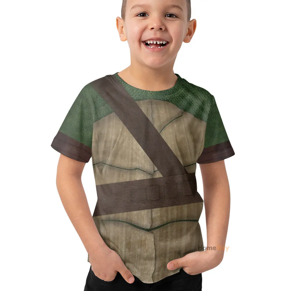 3D Donatello TMNT Don Donnie Custom Cosplay Costume Kid Tshirt QT208136Hf
