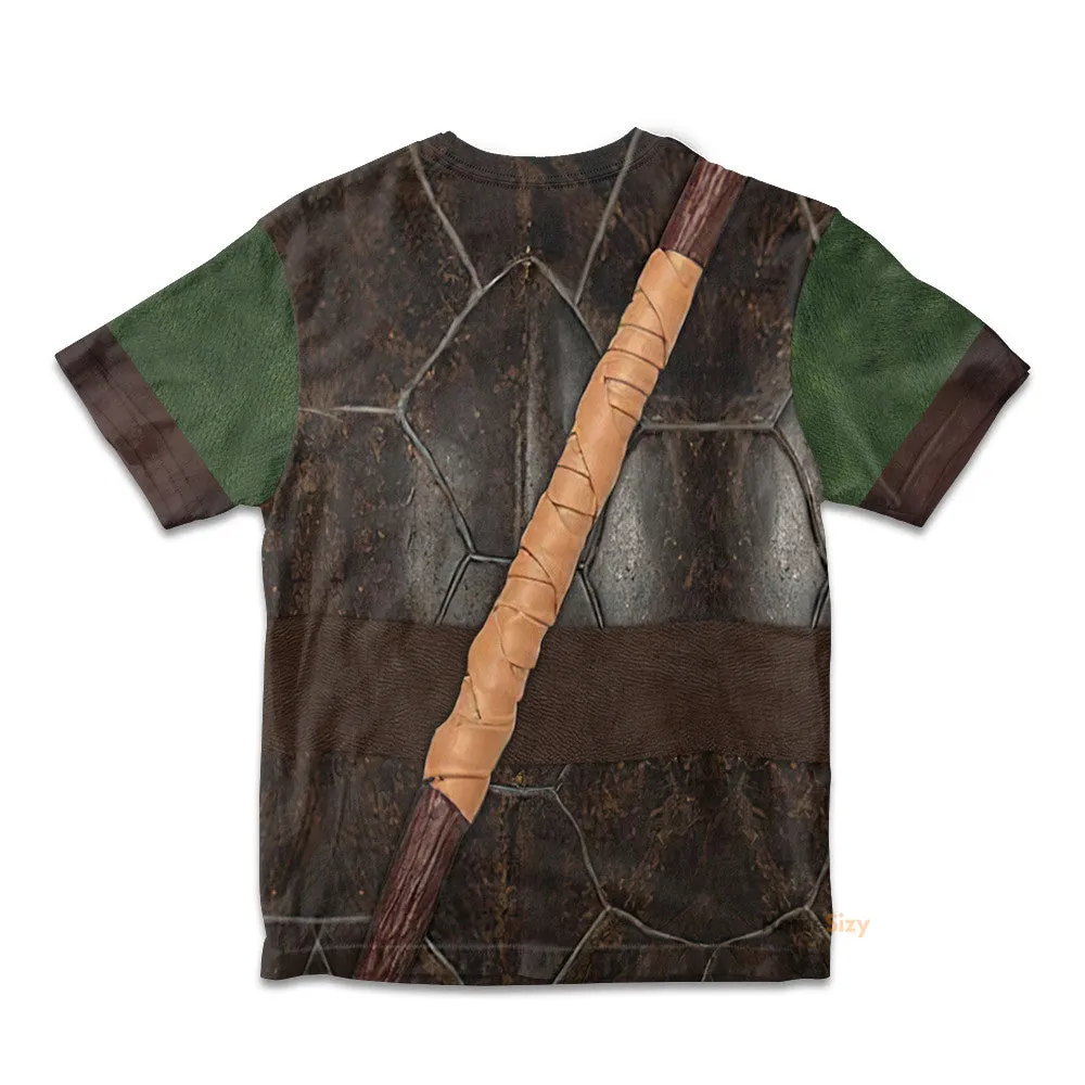 3D Donatello TMNT Don Donnie Custom Cosplay Costume Kid Tshirt QT208136Hf