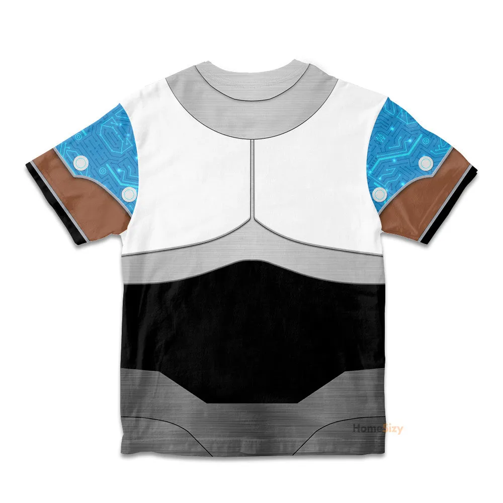 3D Teen Titan Cyborg TZip Custom Cosplay Costume Kid Tshirt QT207289Hc