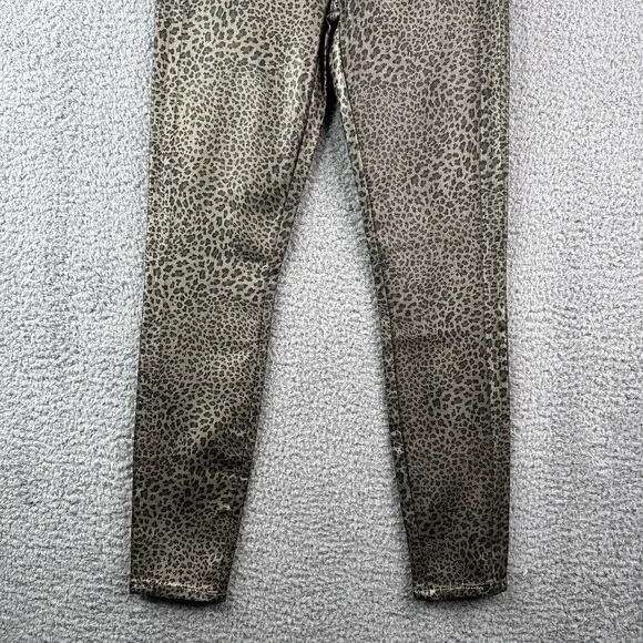 7 For All Mankind Women's Coated Metallic Leopard Super Skinny Jeans Size 25 NWT