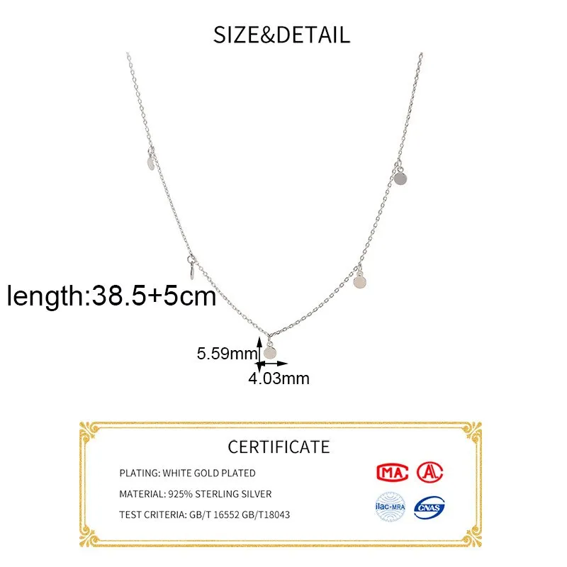 925 Sterling Silver Geometric Round Choker Necklace