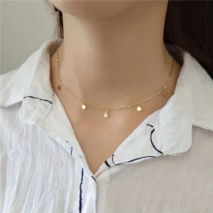 925 Sterling Silver Geometric Round Choker Necklace