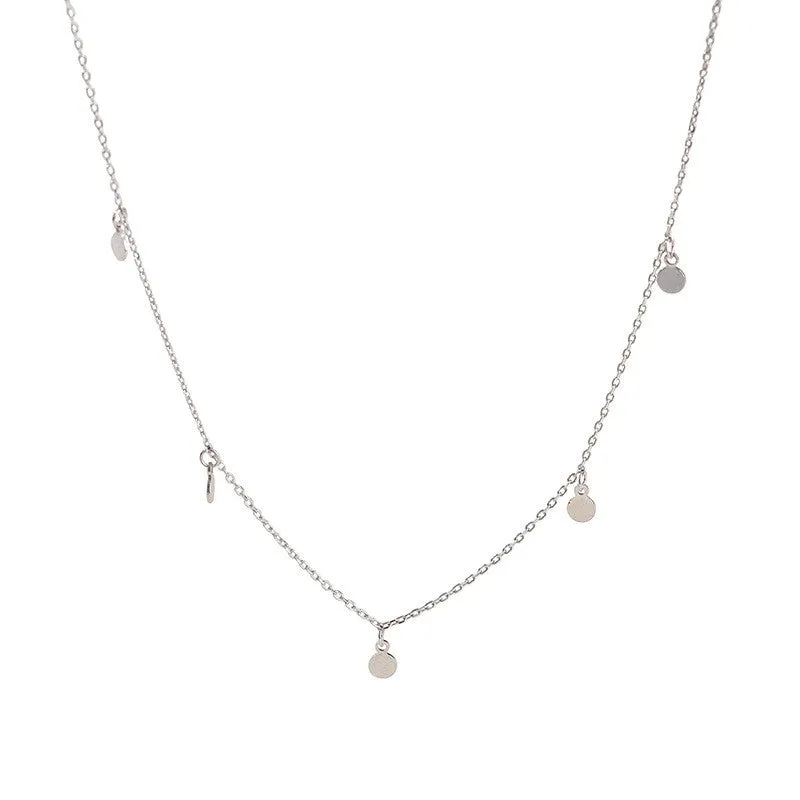 925 Sterling Silver Geometric Round Choker Necklace
