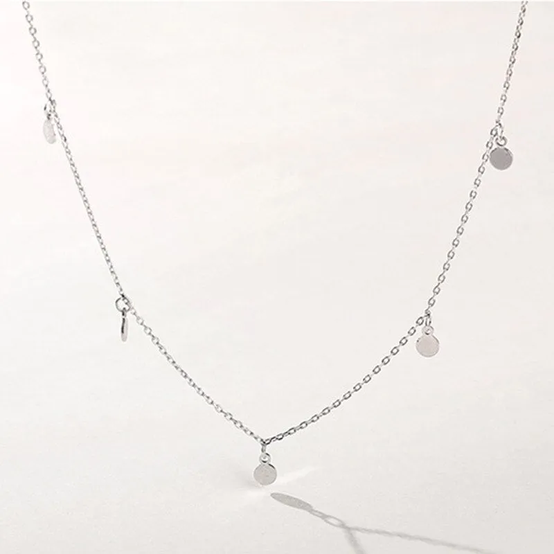 925 Sterling Silver Geometric Round Choker Necklace