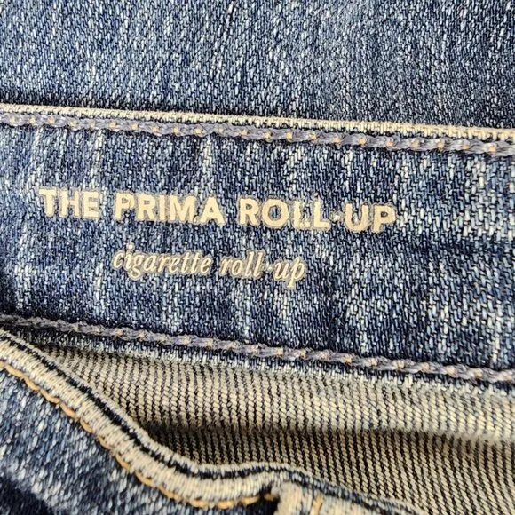 AG Adriano Goldschmied The Prima Roll Up Cigarette Leg Jean Medium Wash Size 28R
