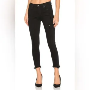 agolde sophie high rise skinny crop jeans in harlow destructed