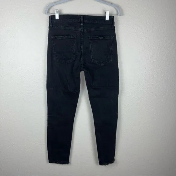 agolde sophie high rise skinny crop jeans in harlow destructed