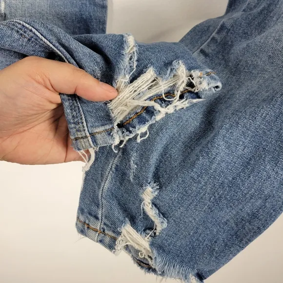 Anthropologie Closed Pedal Queen Mid Rise Slim Straight Raw Hem Ankle Jeans