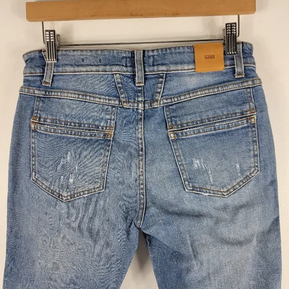 Anthropologie Closed Pedal Queen Mid Rise Slim Straight Raw Hem Ankle Jeans
