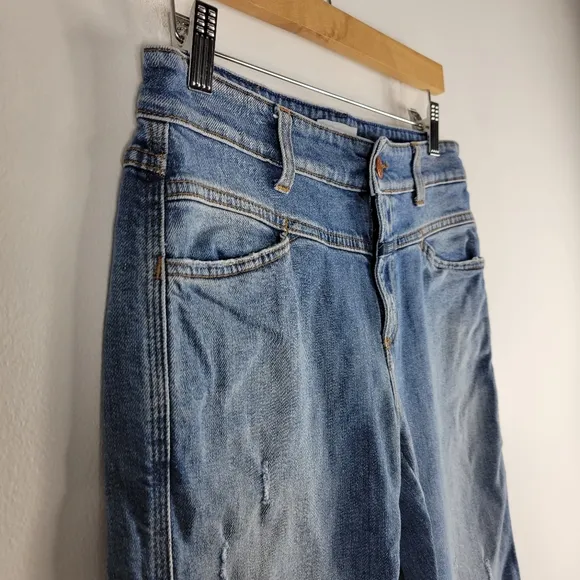 Anthropologie Closed Pedal Queen Mid Rise Slim Straight Raw Hem Ankle Jeans