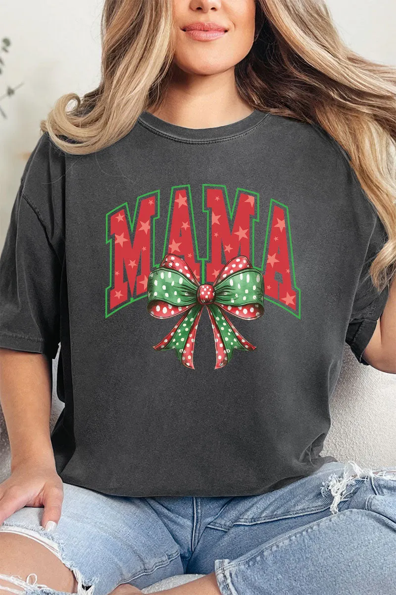 Arched Red And Green Mama Comfort Colors Adult Ring-Spun Cotton Tee