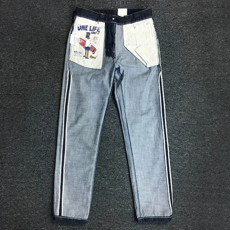 Autumn New American Retro Denim Jeans - Men's Fashion Washed Heavyweight Casual Tapered Pants