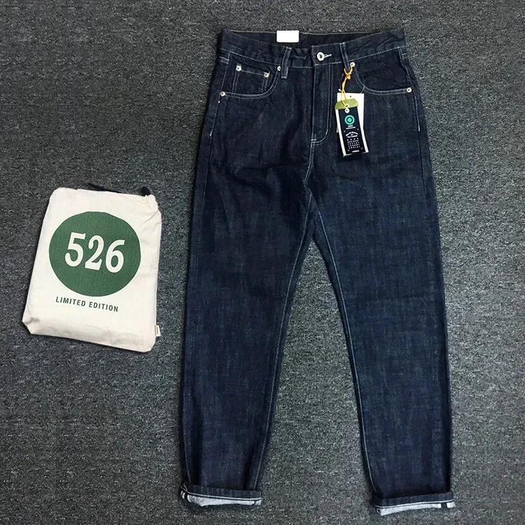 Autumn New American Retro Denim Jeans - Men's Fashion Washed Heavyweight Casual Tapered Pants