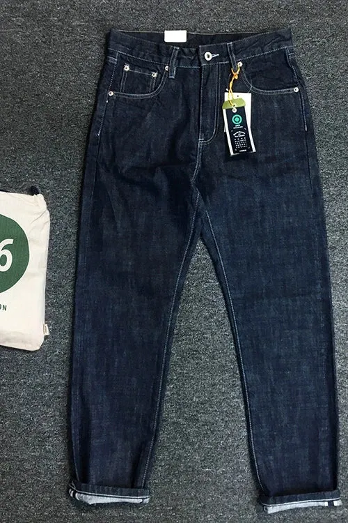 Autumn New American Retro Denim Jeans - Men's Fashion Washed Heavyweight Casual Tapered Pants