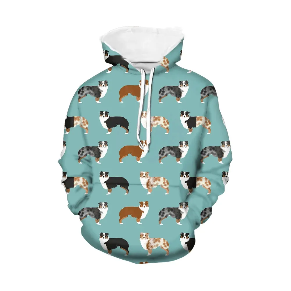 Autumn Winter Men's Hoodies German Shepherd Dog Pattern Printed Fashion Big Size 6XL Sweatshirts Men Cool Pullovers