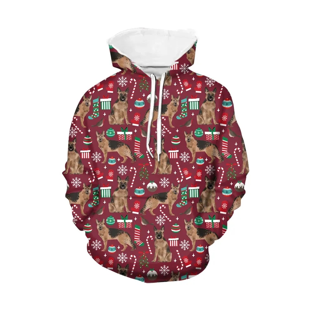 Autumn Winter Men's Hoodies German Shepherd Dog Pattern Printed Fashion Big Size 6XL Sweatshirts Men Cool Pullovers