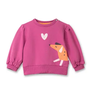 Baby Sweatshirt mit Hund & Herz Print aus GOTS Bio-Baumwolle