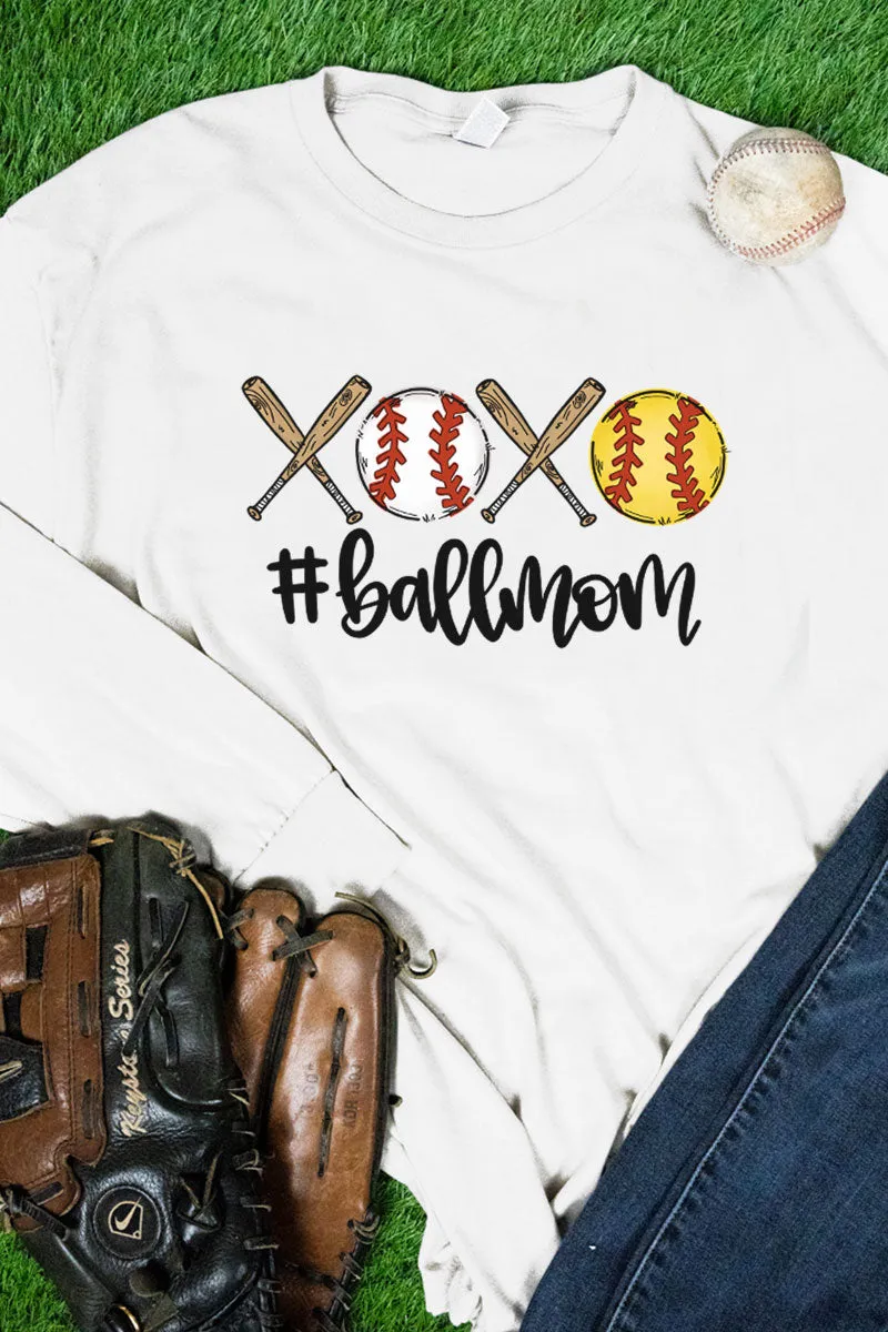 #Ball Mom Heavy Cotton Long Sleeve Adult T-Shirt