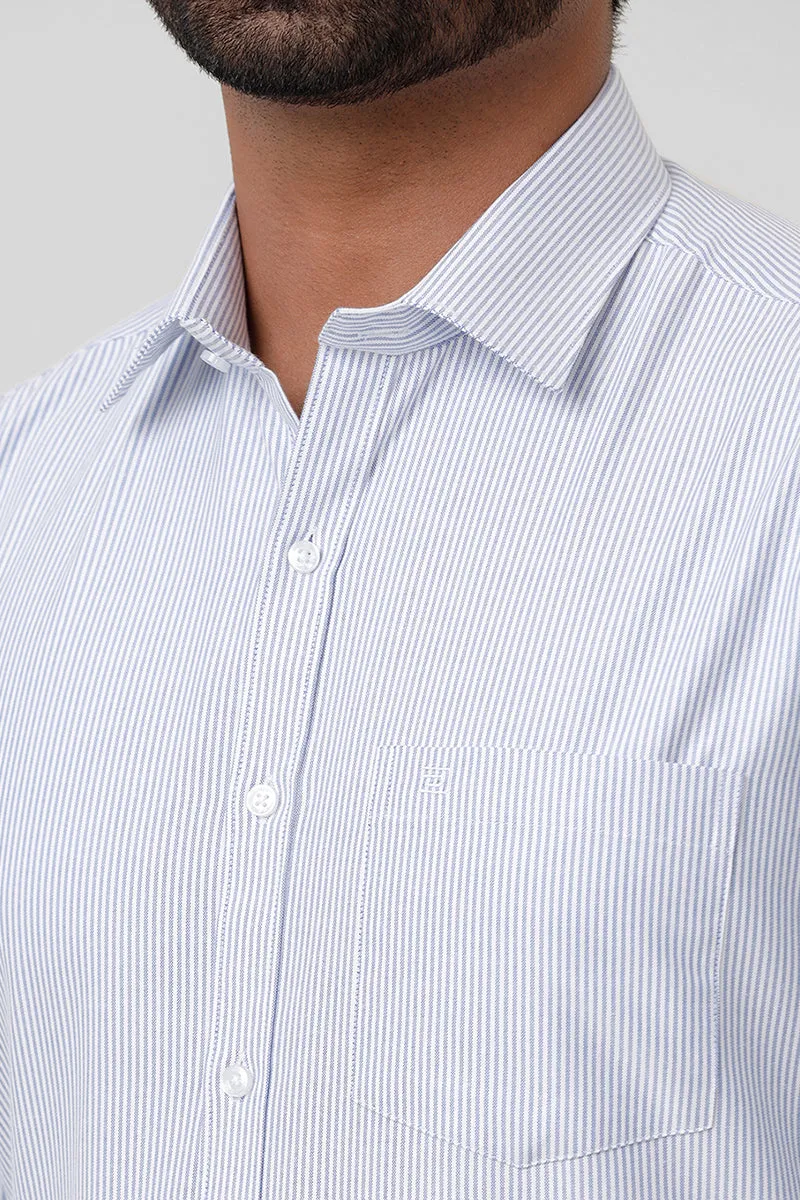Berlin Stripes - Light Blue Casual  Shirts For Men | Ariser
