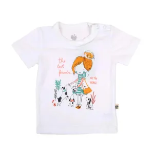 Best Friend T-Shirt For Girls - White | Bachaa Party Baby Clothes Girls Tops & T-Shirts