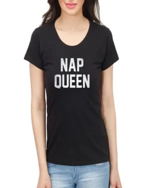 Black Cotton Printed TShirt For Women