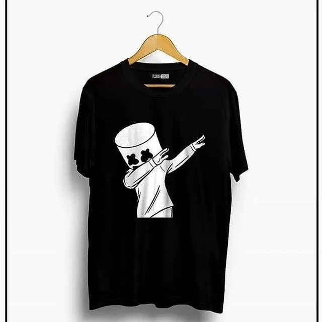 Black Marshmellow Printed T-Shirt For Women