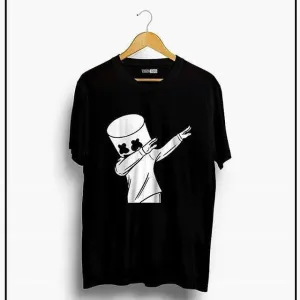 Black Marshmellow Printed T-Shirt For Women