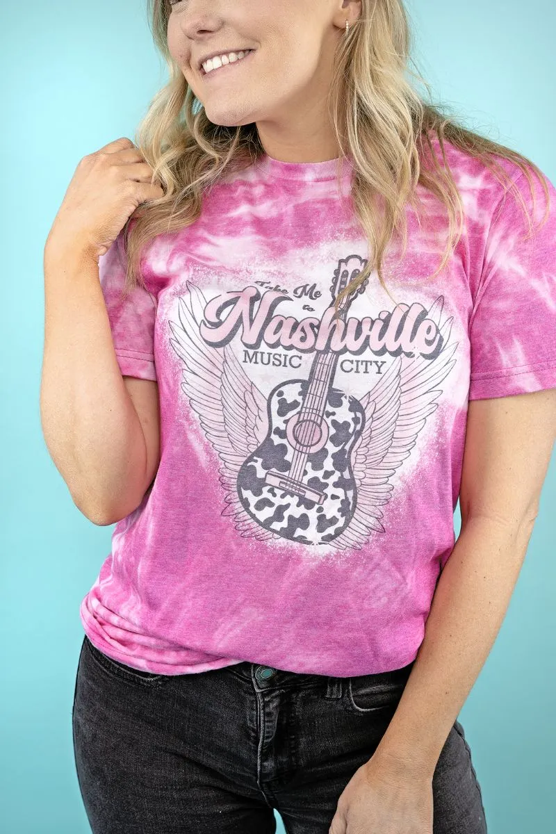 Bleached Take Me To Nashville Softstyle Adult T-Shirt