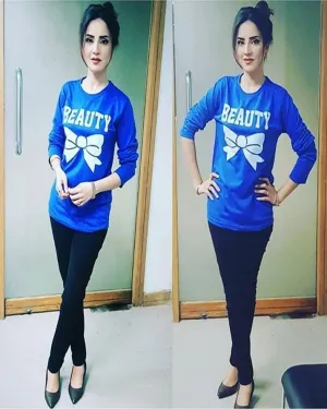 Blue Beauty Printed T-Shirt For Women