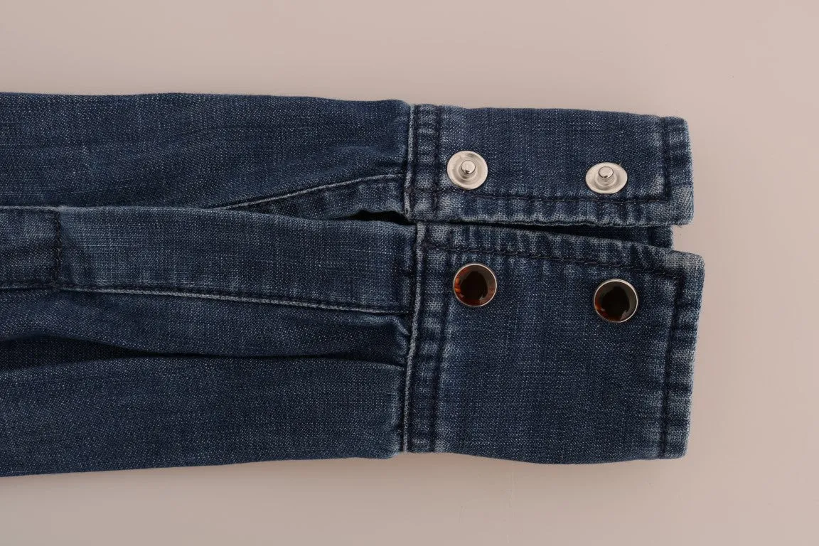 Blue Cotton Jeans Slim Fit Denim Shirt
