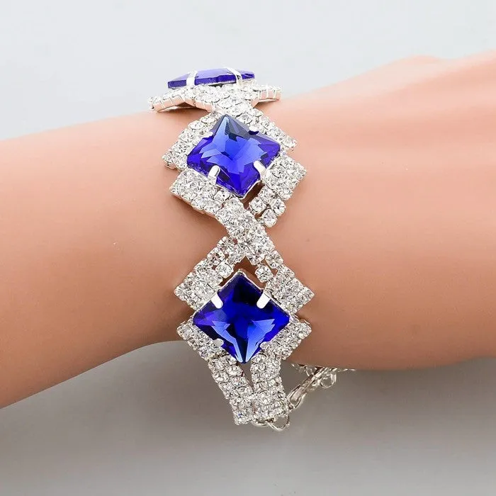 Blue Crystal Rhinestone Bracelet