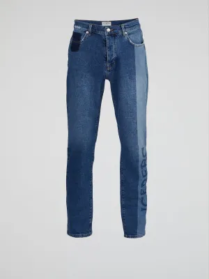 Blue Five-Pocket Jeans