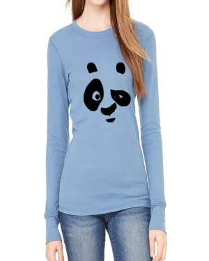 Blue Panda Face Printed T-Shirt For Her