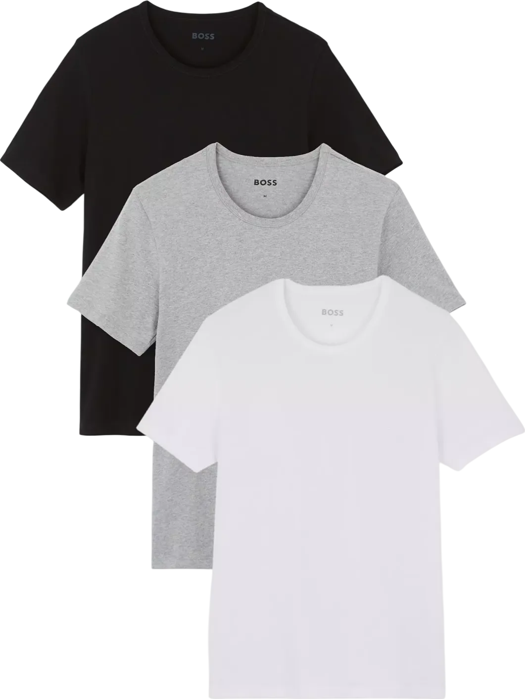 BOSS 3-Pack Classic Crew Logo T-shirt - Black/white/grey UK L