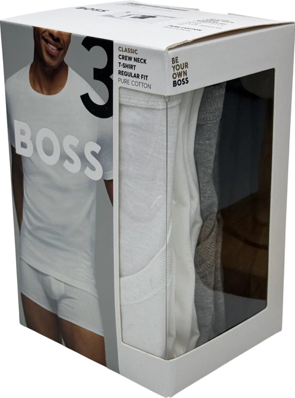 BOSS 3-Pack Classic Crew Logo T-shirt - Black/white/grey UK L