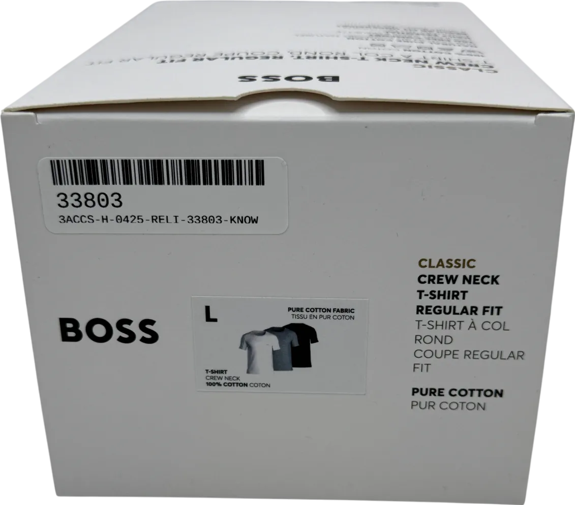 BOSS 3-Pack Classic Crew Logo T-shirt - Black/white/grey UK L
